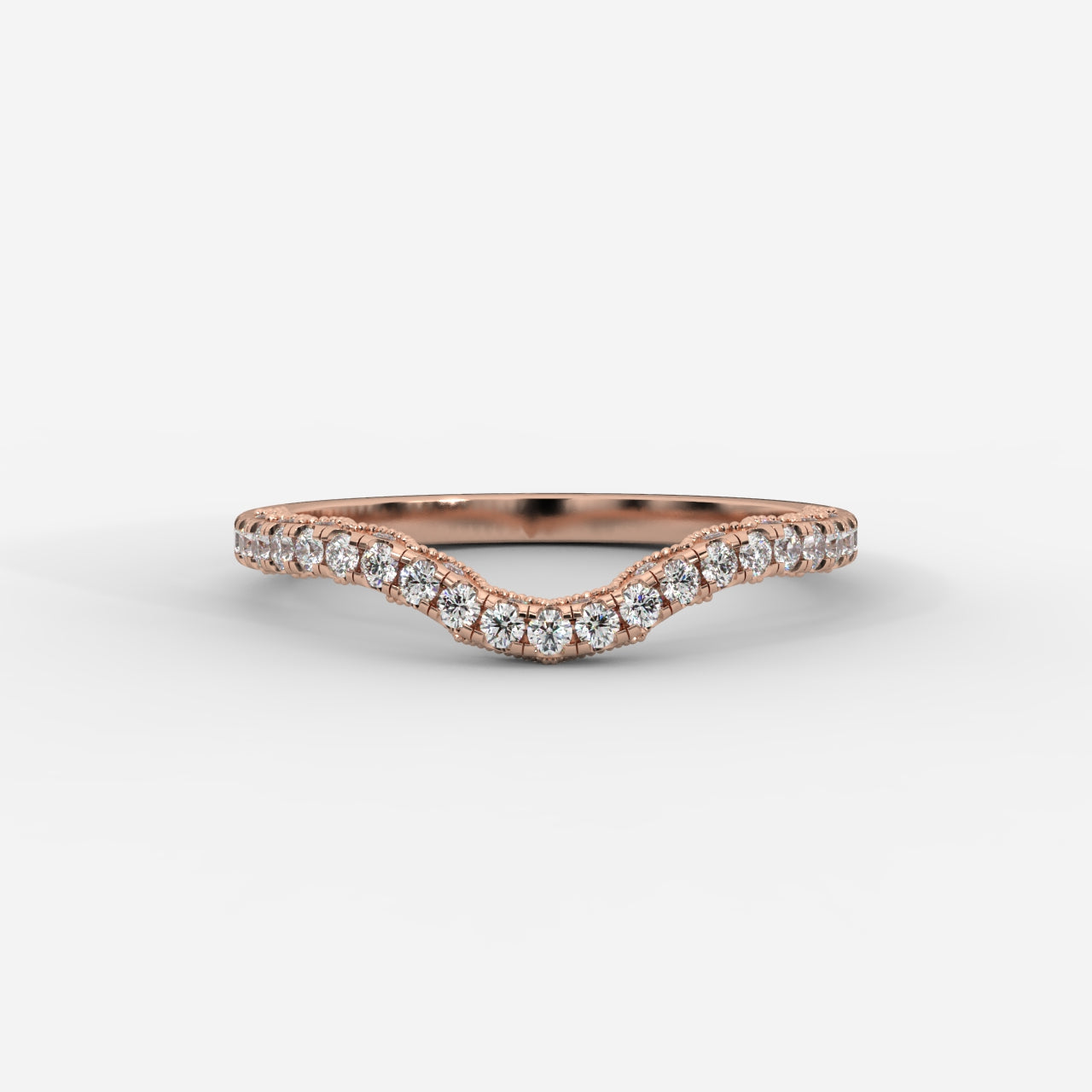 Zara Curved Half Eternity Band - Round