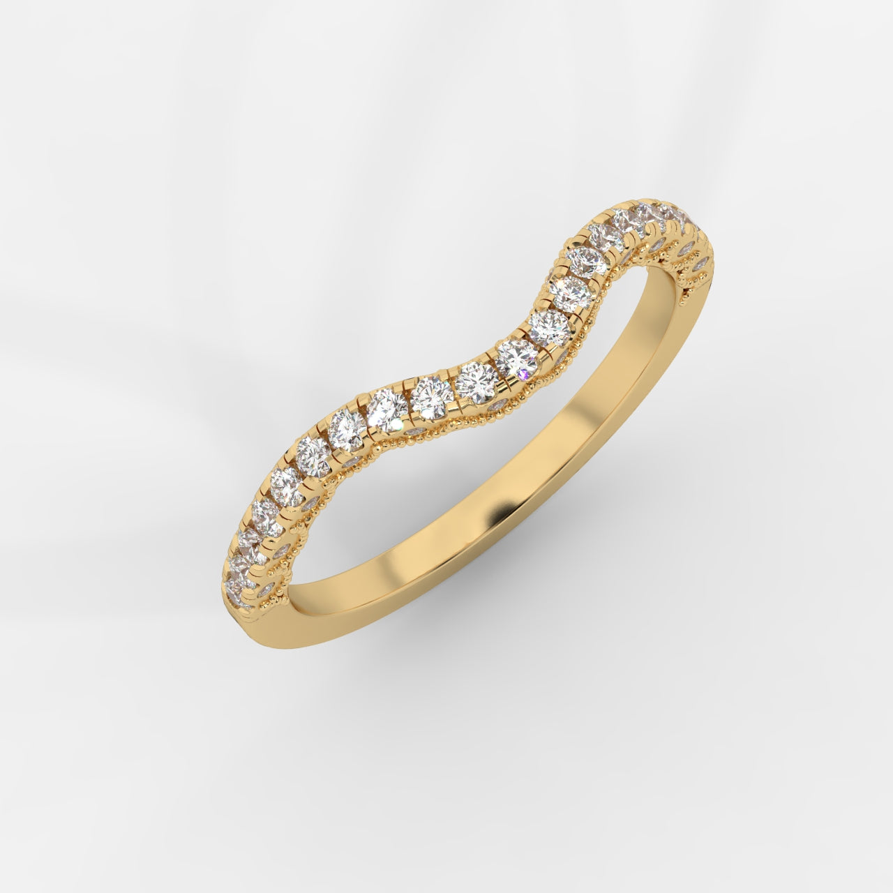 Zara Curved Half Eternity Band - Round
