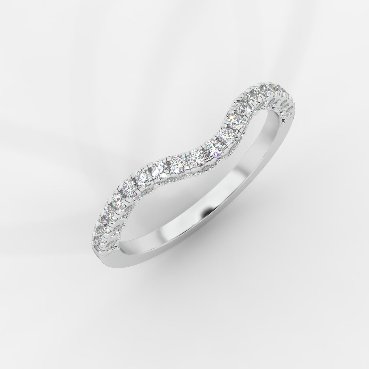 Zara Curved Half Eternity Band - Round
