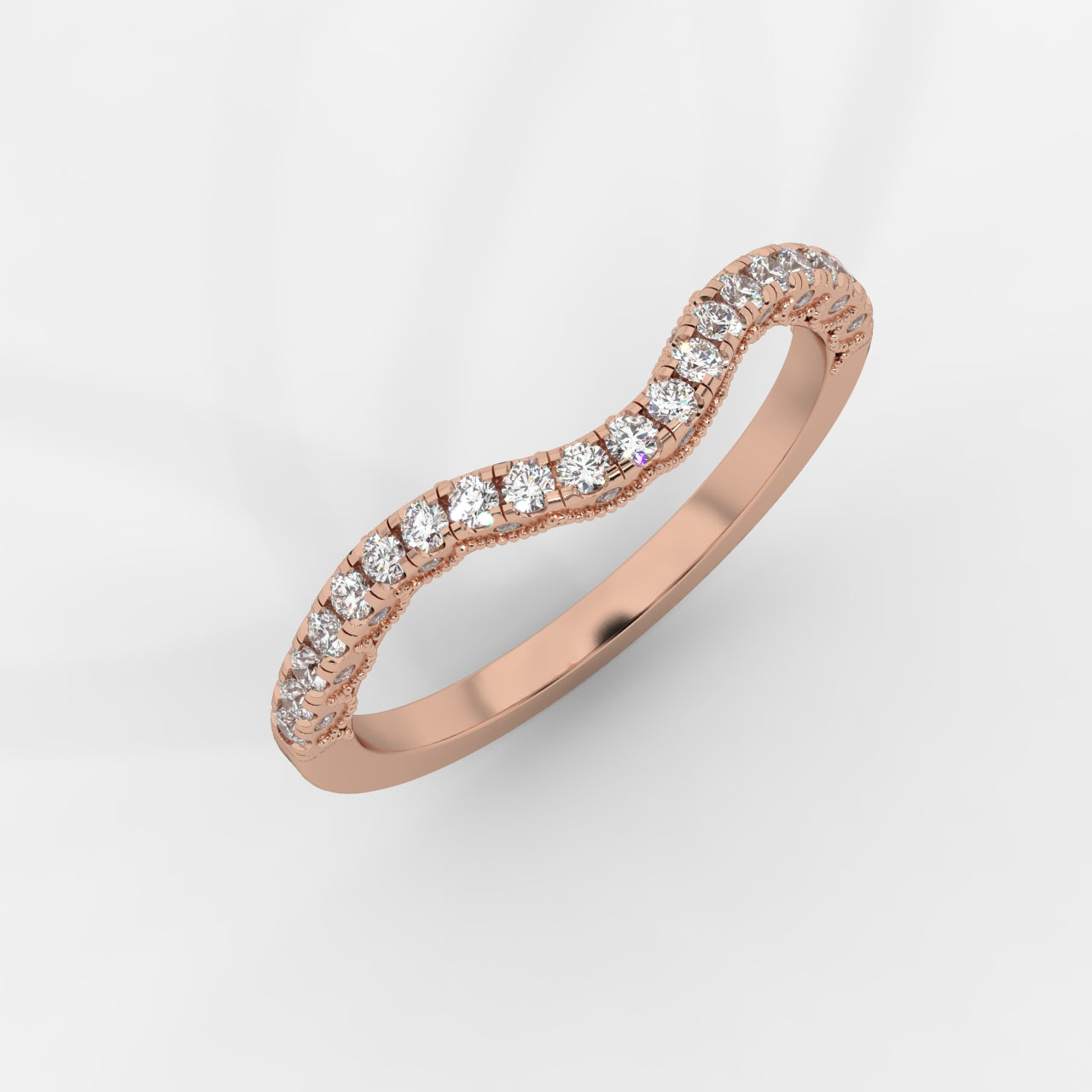 Zara Curved Half Eternity Band - Round
