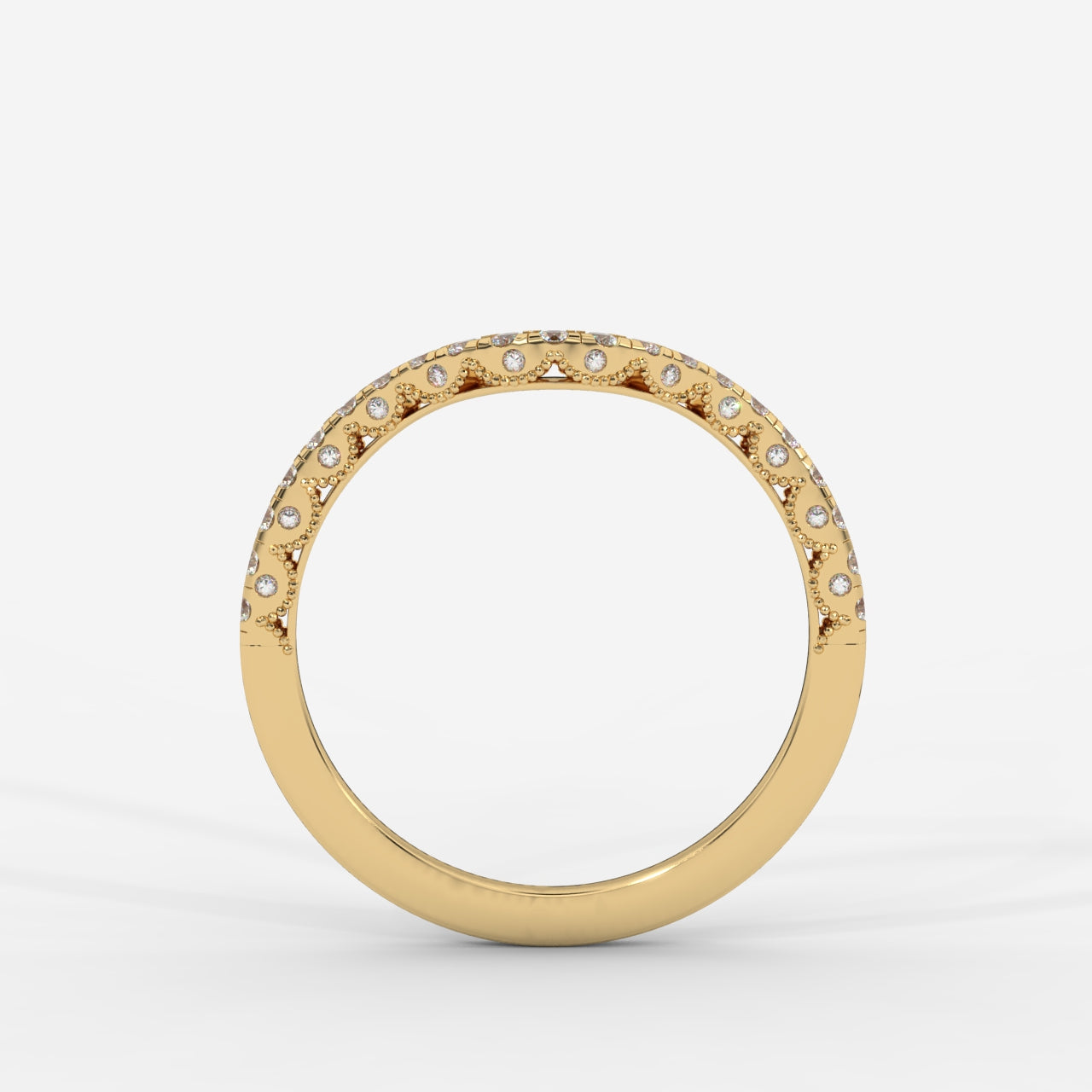 Zara Curved Half Eternity Band - Round