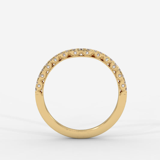 Zara Curved Half Eternity Band - Round