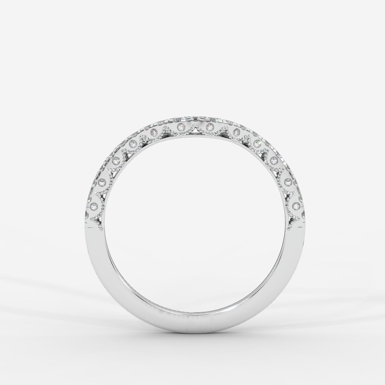 Zara Curved Half Eternity Band - Round