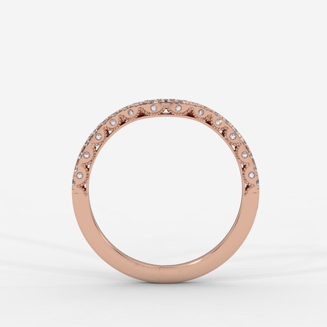 Zara Curved Half Eternity Band - Round