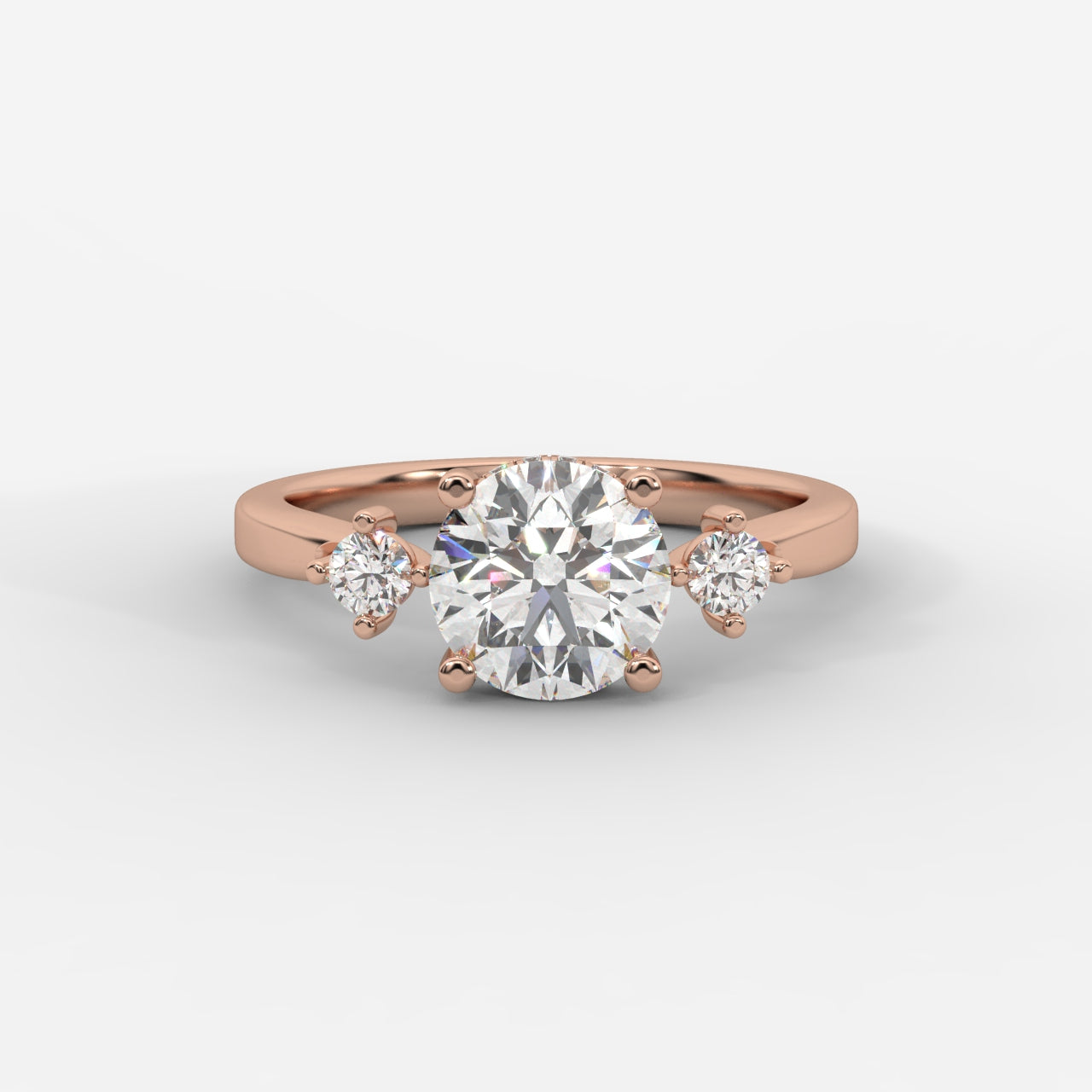 Nora Floating Three-Stone Ring - Round