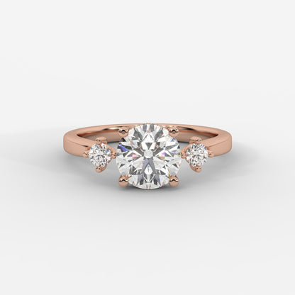 Nora Floating Three-Stone Ring - Round