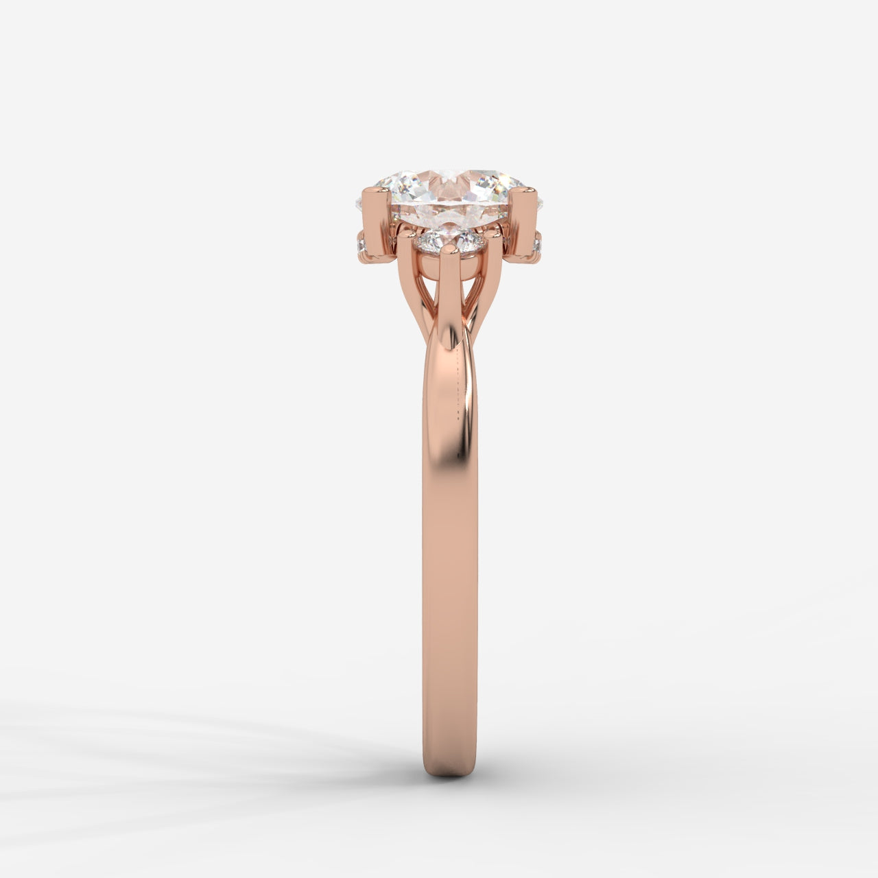 Nora Floating Three-Stone Ring - Round