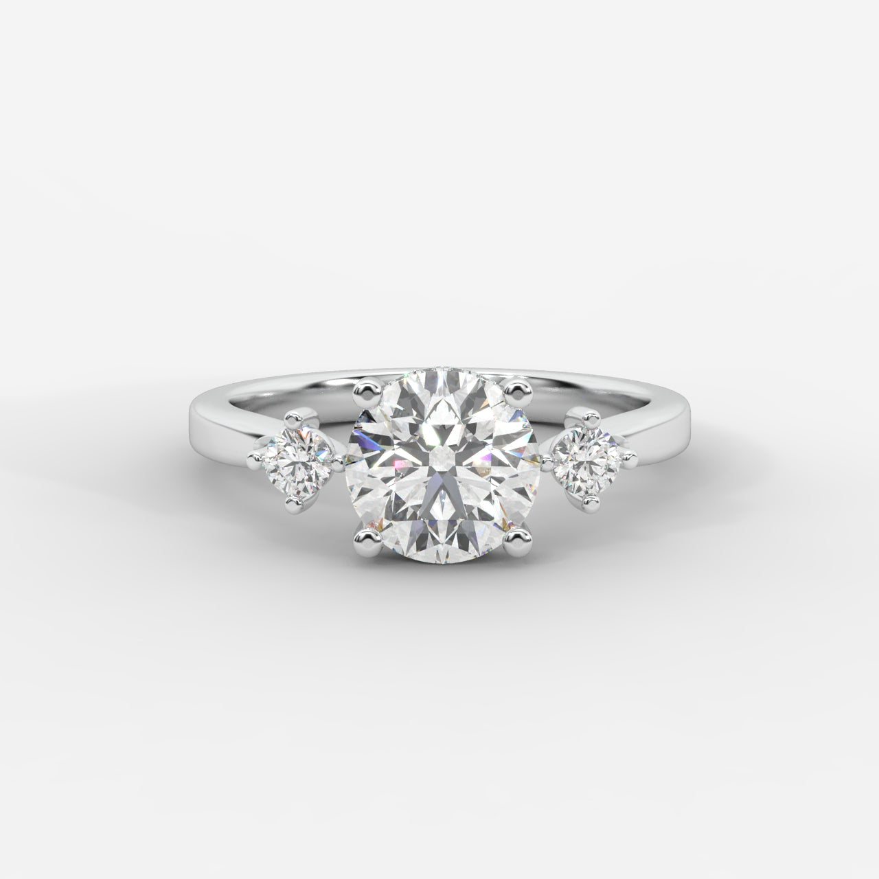 Nora Floating Three-Stone Ring - Round