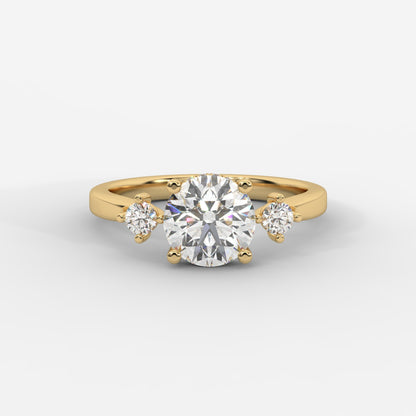 Nora Floating Three-Stone Ring - Round