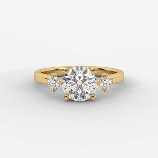 Nora Floating Three-Stone Ring - Round