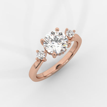 Nora Floating Three-Stone Ring - Round