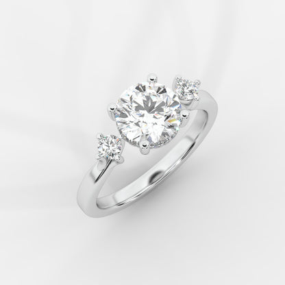 Nora Floating Three-Stone Ring - Round