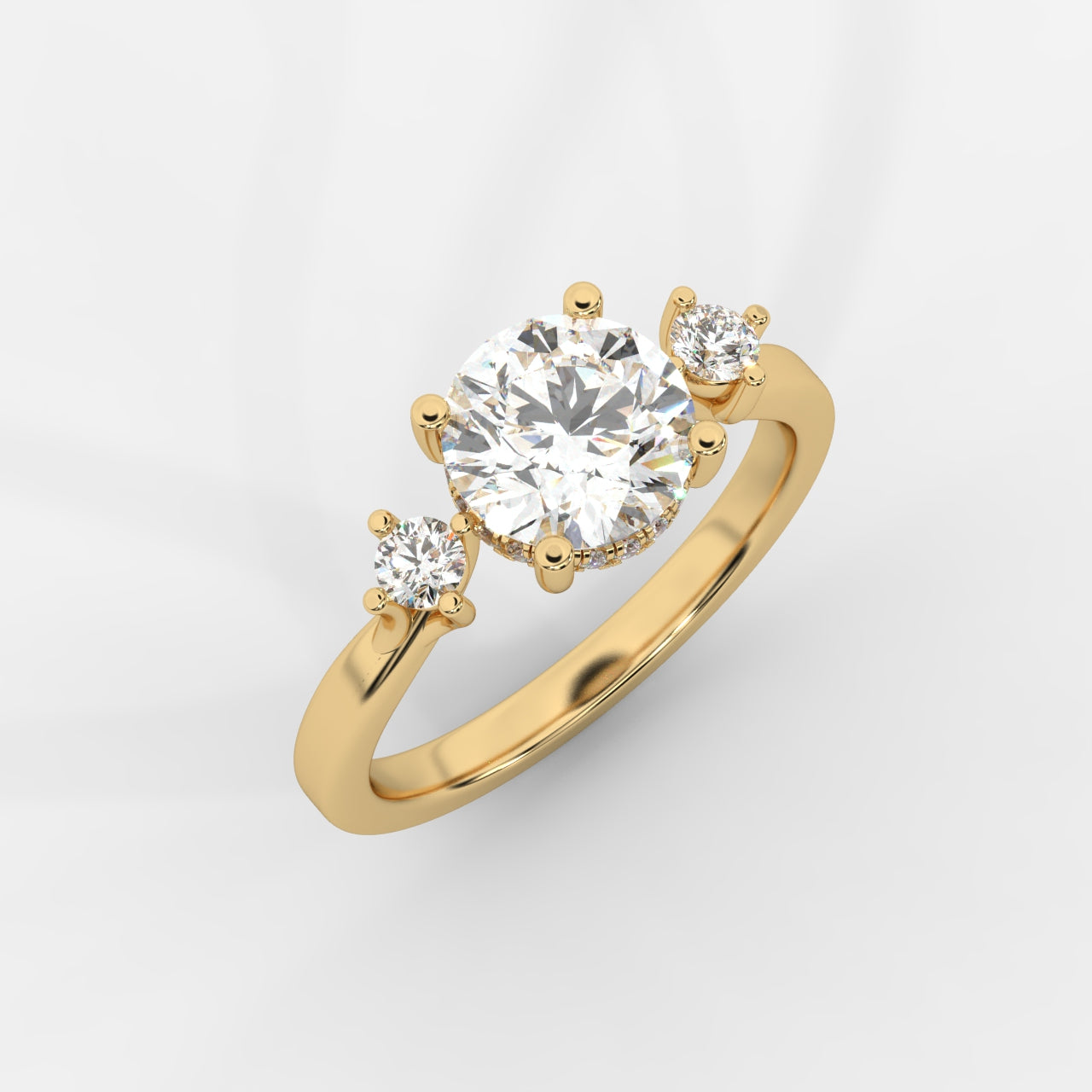 Nora Floating Three-Stone Ring - Round