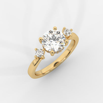 Nora Floating Three-Stone Ring - Round