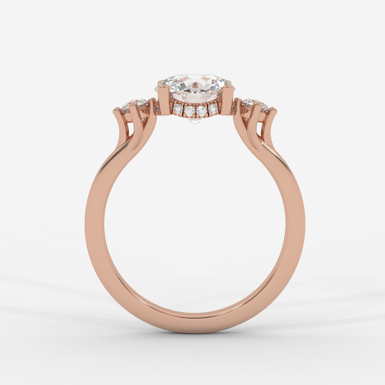 Nora Floating Three-Stone Ring - Round