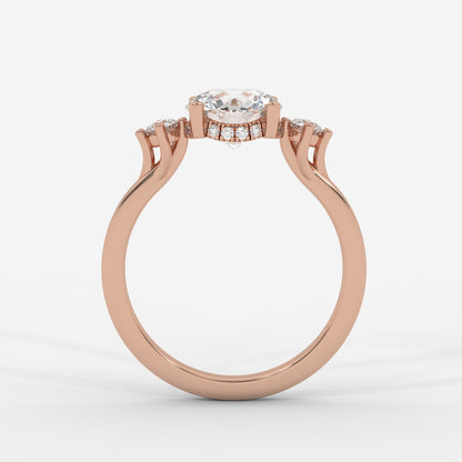 Nora Floating Three-Stone Ring - Round