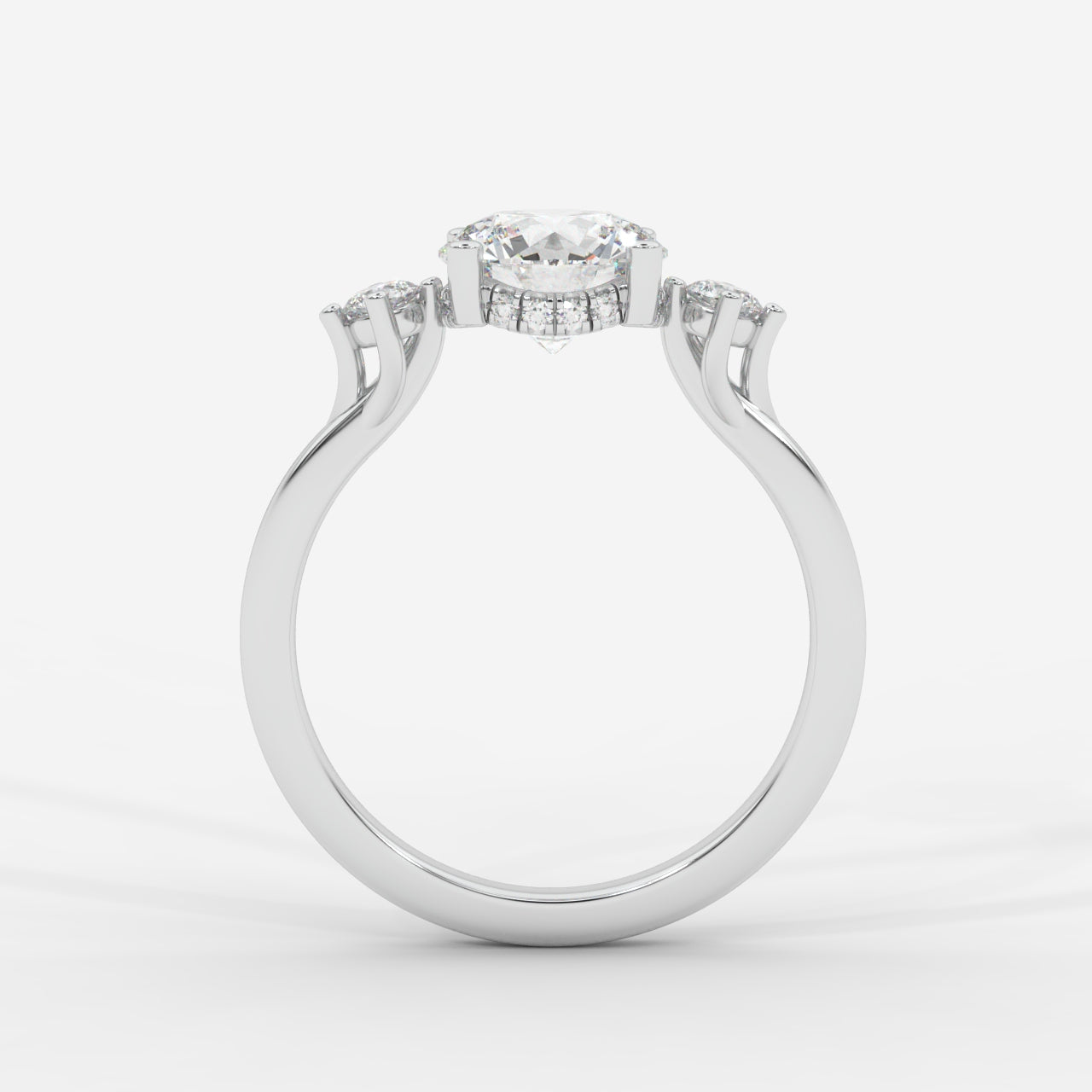 Nora Floating Three-Stone Ring - Round