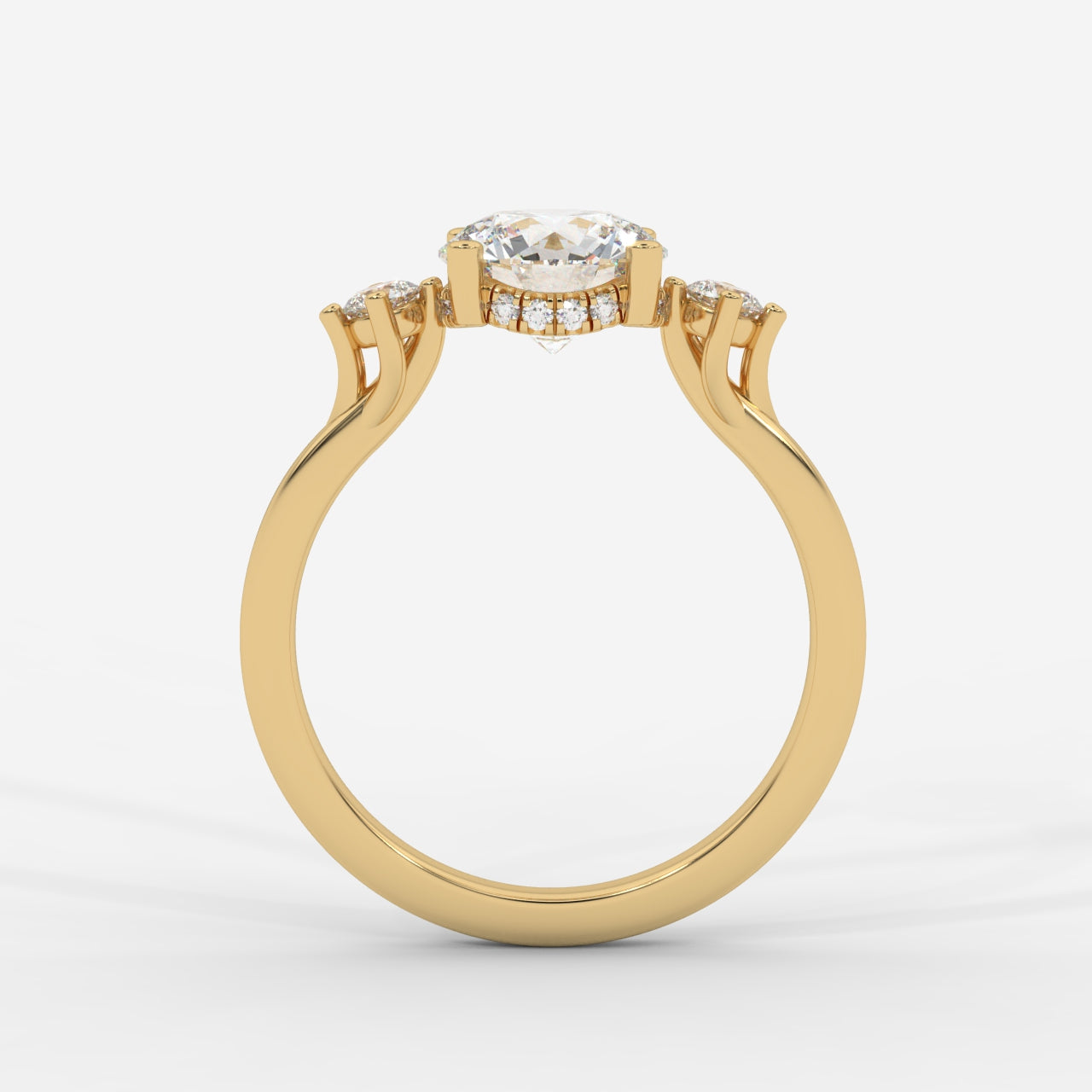Nora Floating Three-Stone Ring - Round