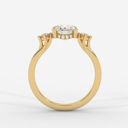 Nora Floating Three-Stone Ring - Round
