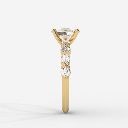 Nadia Diamond Petal Band Ring - Oval