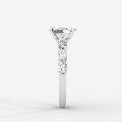 Nadia Diamond Petal Band Ring - Oval