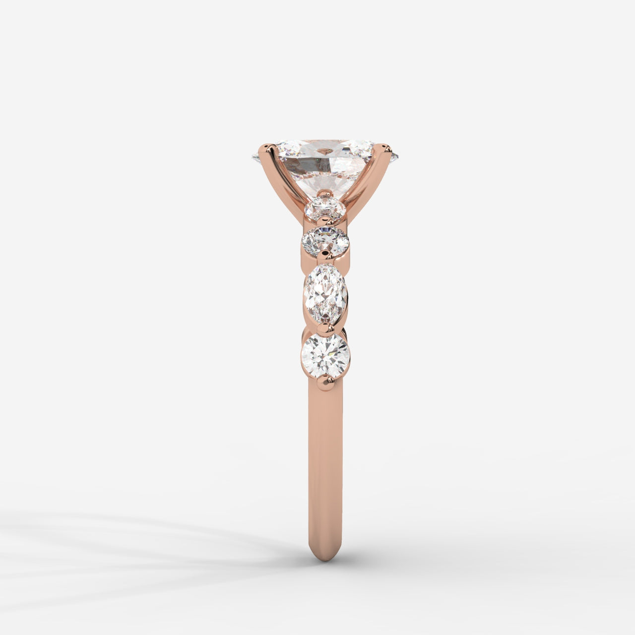 Nadia Diamond Petal Band Ring - Oval