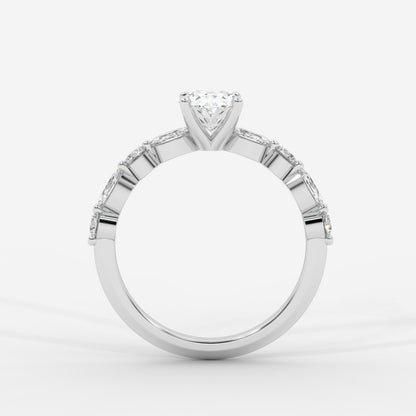 Nadia Diamond Petal Band Ring - Oval