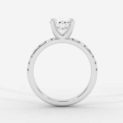 Juliette Brilliant Diamond Ring with Pavé Band - Round