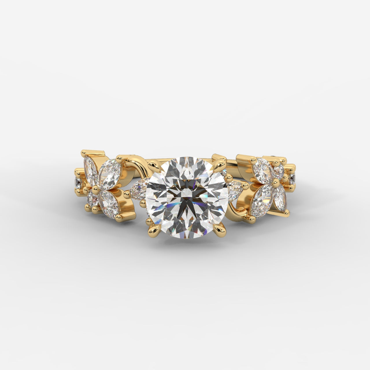 Camellia Floral Ring - Round