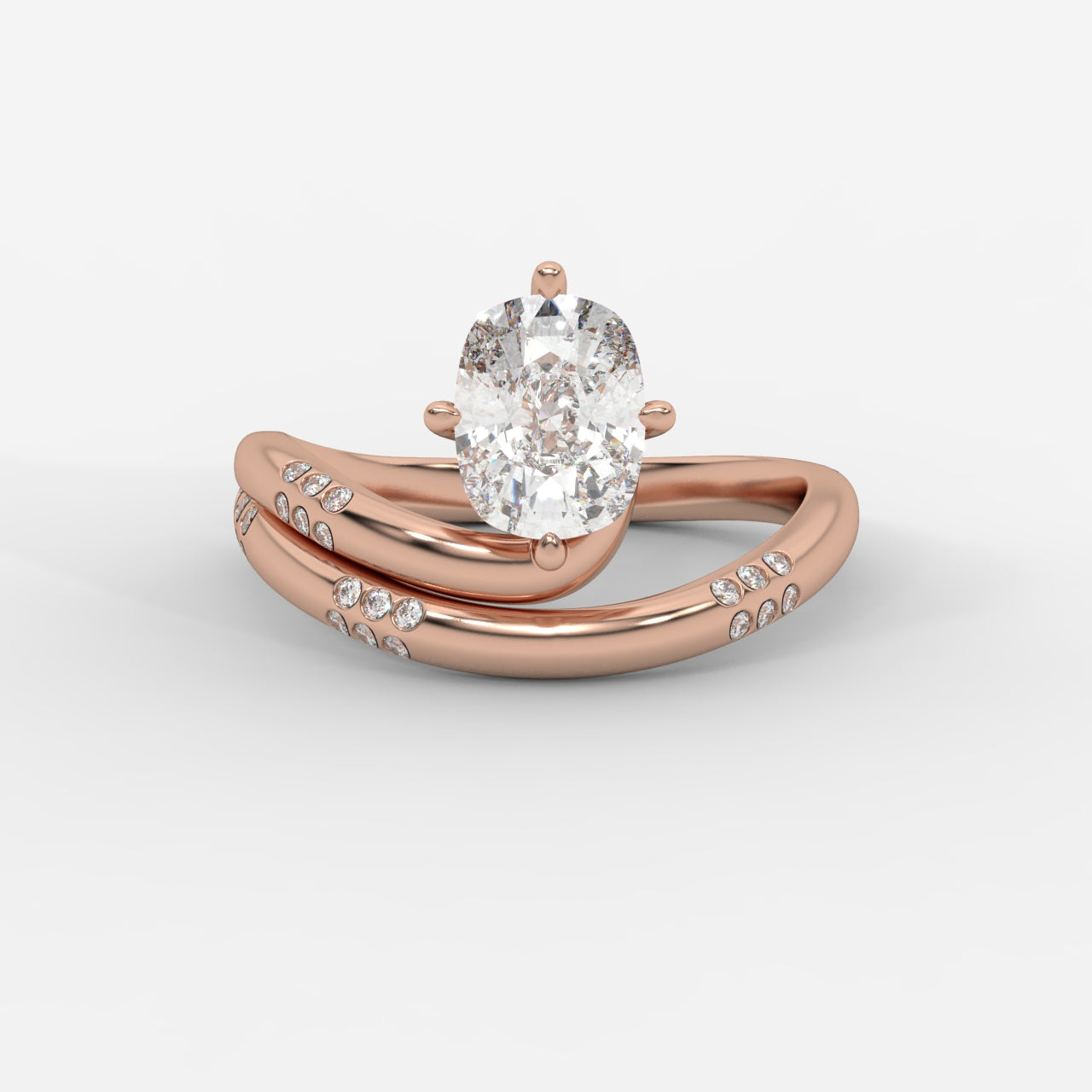 Serpentina Diamond Wrap Ring - Cushion