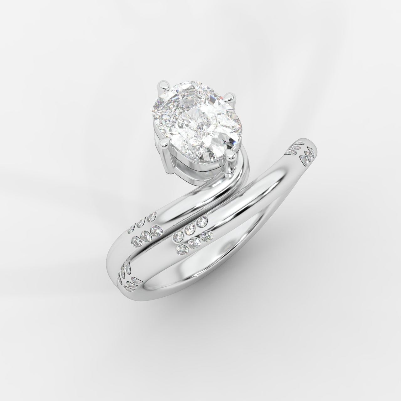 Serpentina Diamond Wrap Ring - Cushion