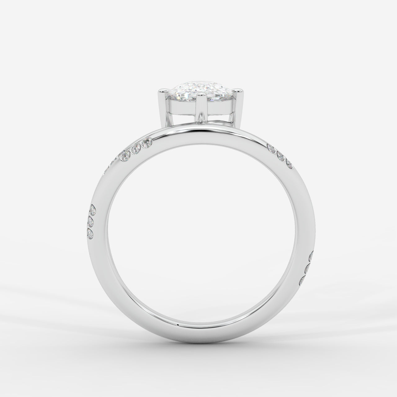 Serpentina Diamond Wrap Ring - Cushion