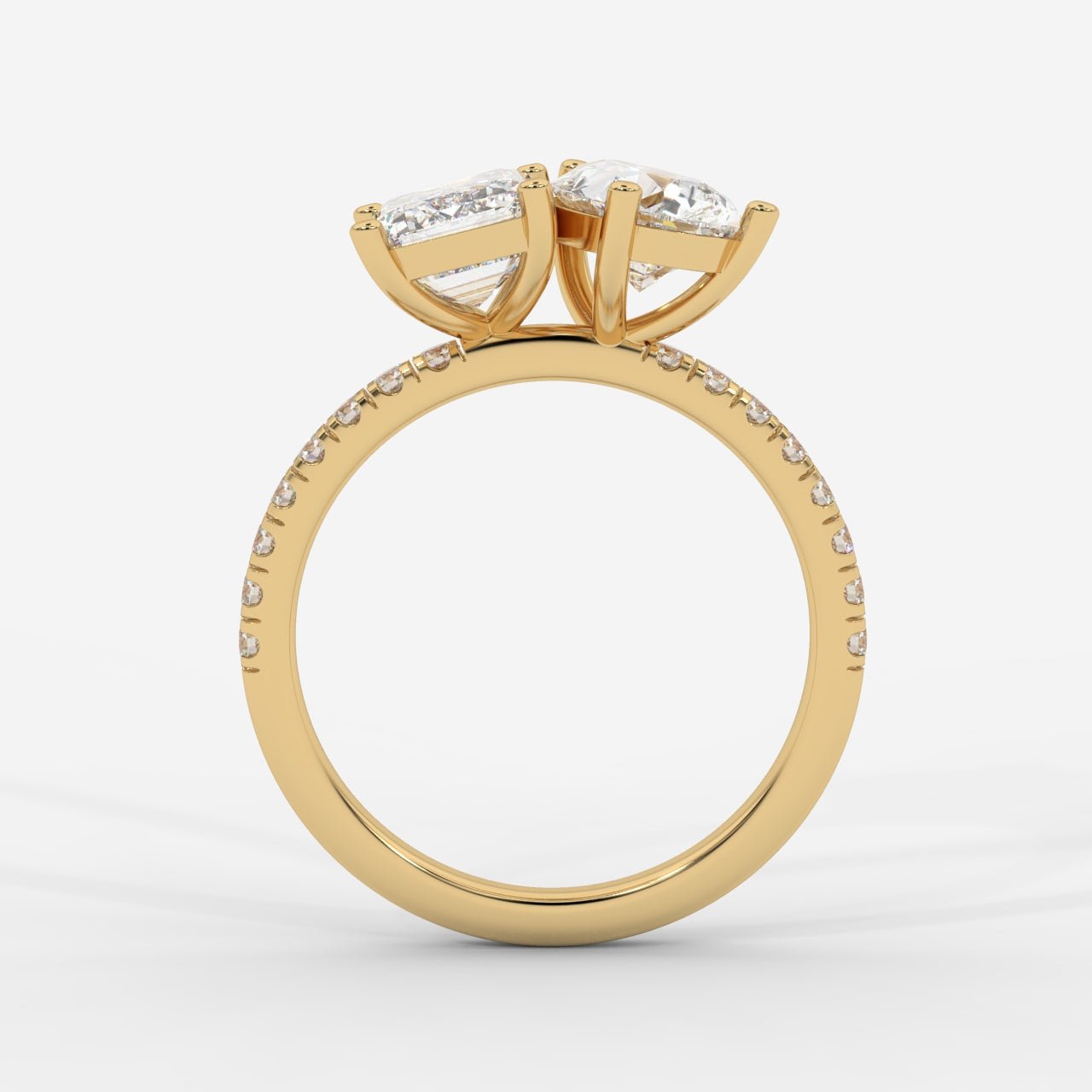 Adele Toi et Moi Diamond Ring – Emerald & Pear - AYKA JEWELS