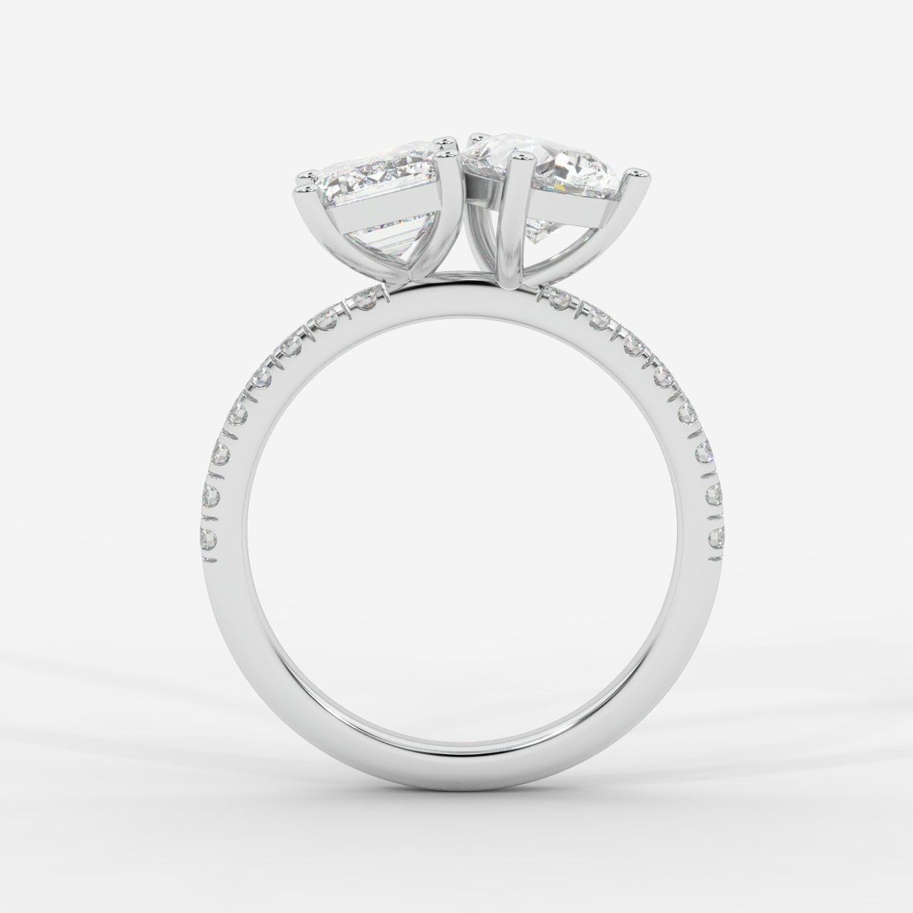 Adele Toi et Moi Diamond Ring – Emerald & Pear - AYKA JEWELS