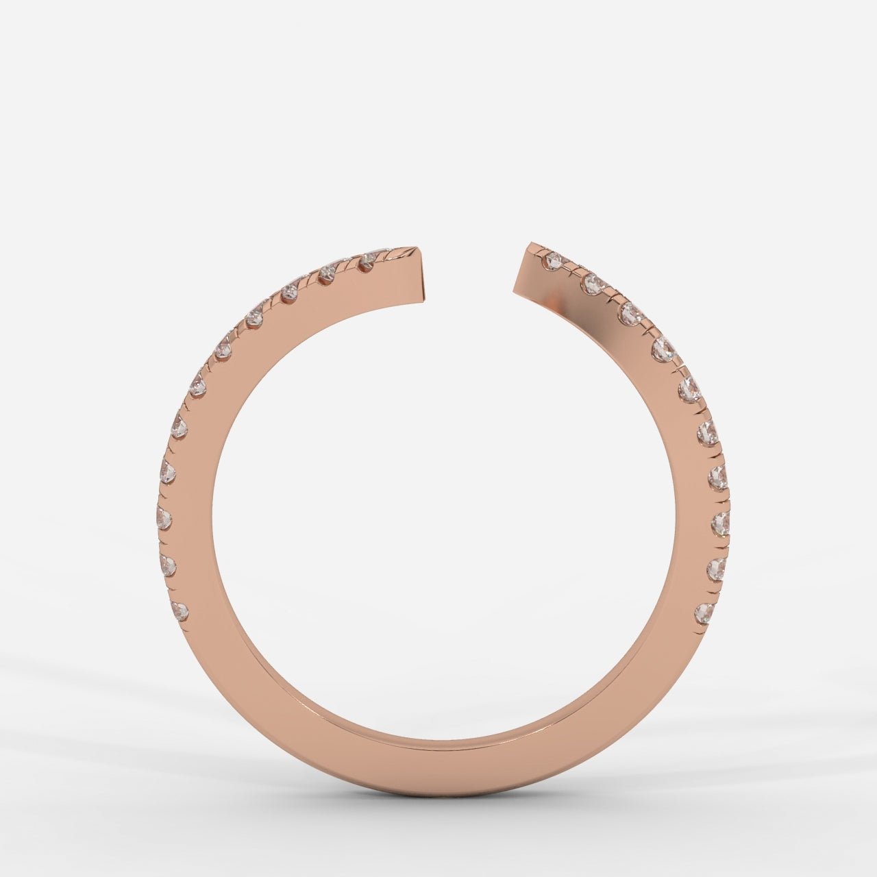 Alice Diamond Twisted Open Cuff Band - Round - AYKA JEWELS