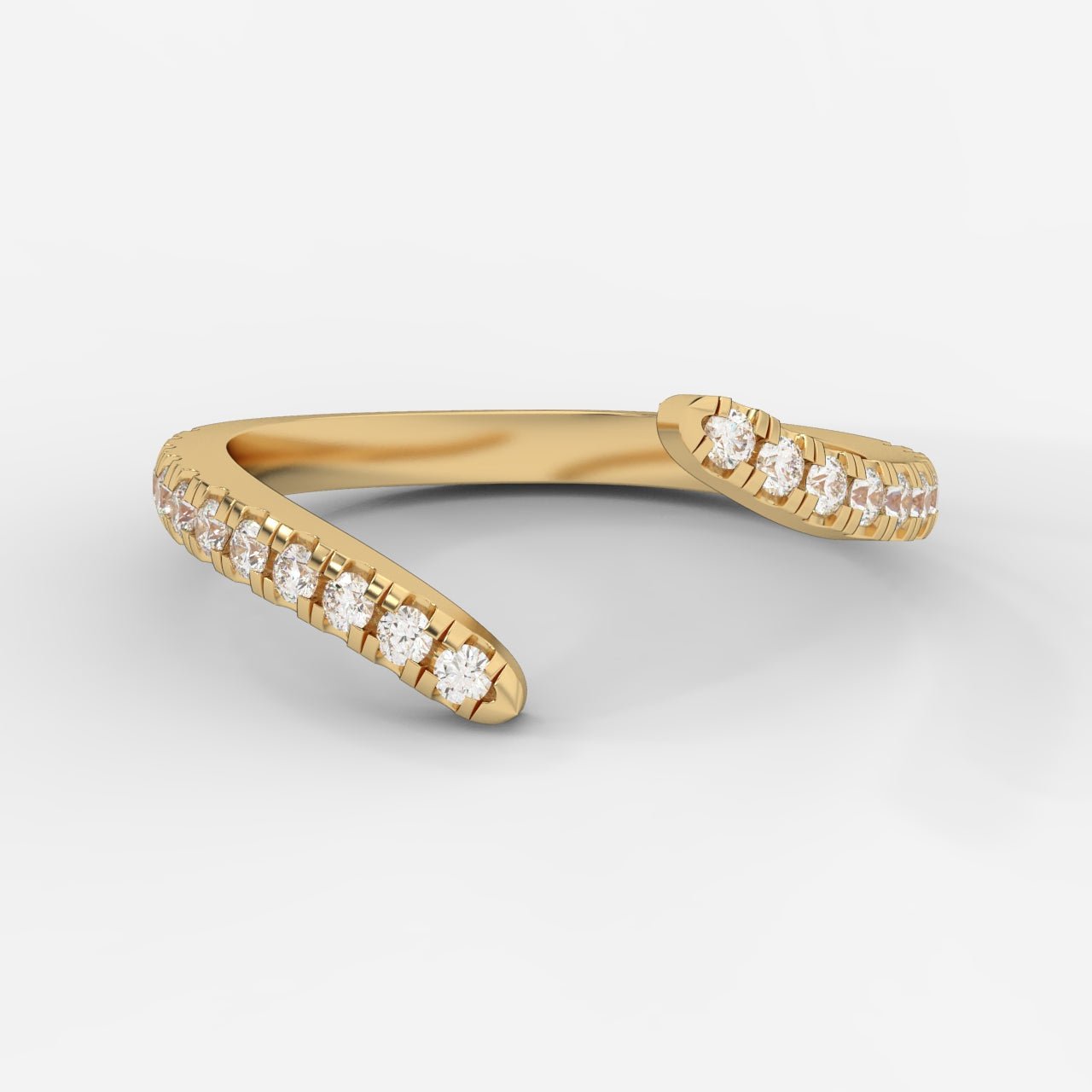 Alice Diamond Twisted Open Cuff Band - Round - AYKA JEWELS