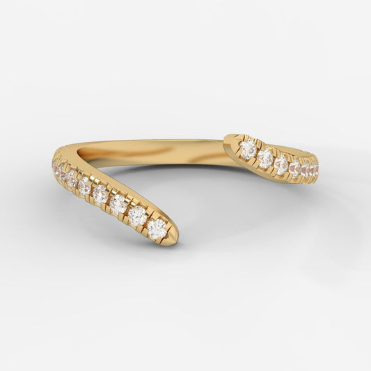 Alice Diamond Twisted Open Cuff Band - Round - AYKA JEWELS