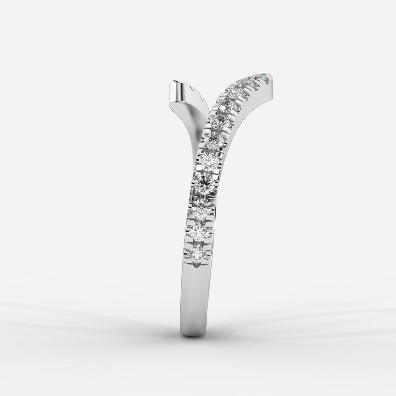 Alice Diamond Twisted Open Cuff Band - Round - AYKA JEWELS