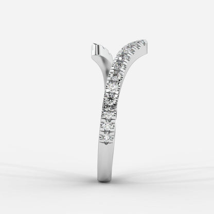 Alice Diamond Twisted Open Cuff Band - Round - AYKA JEWELS