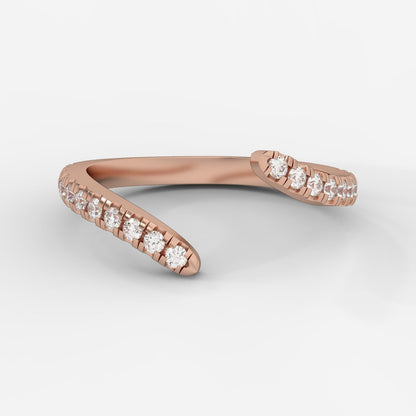 Alice Diamond Twisted Open Cuff Band - Round - AYKA JEWELS