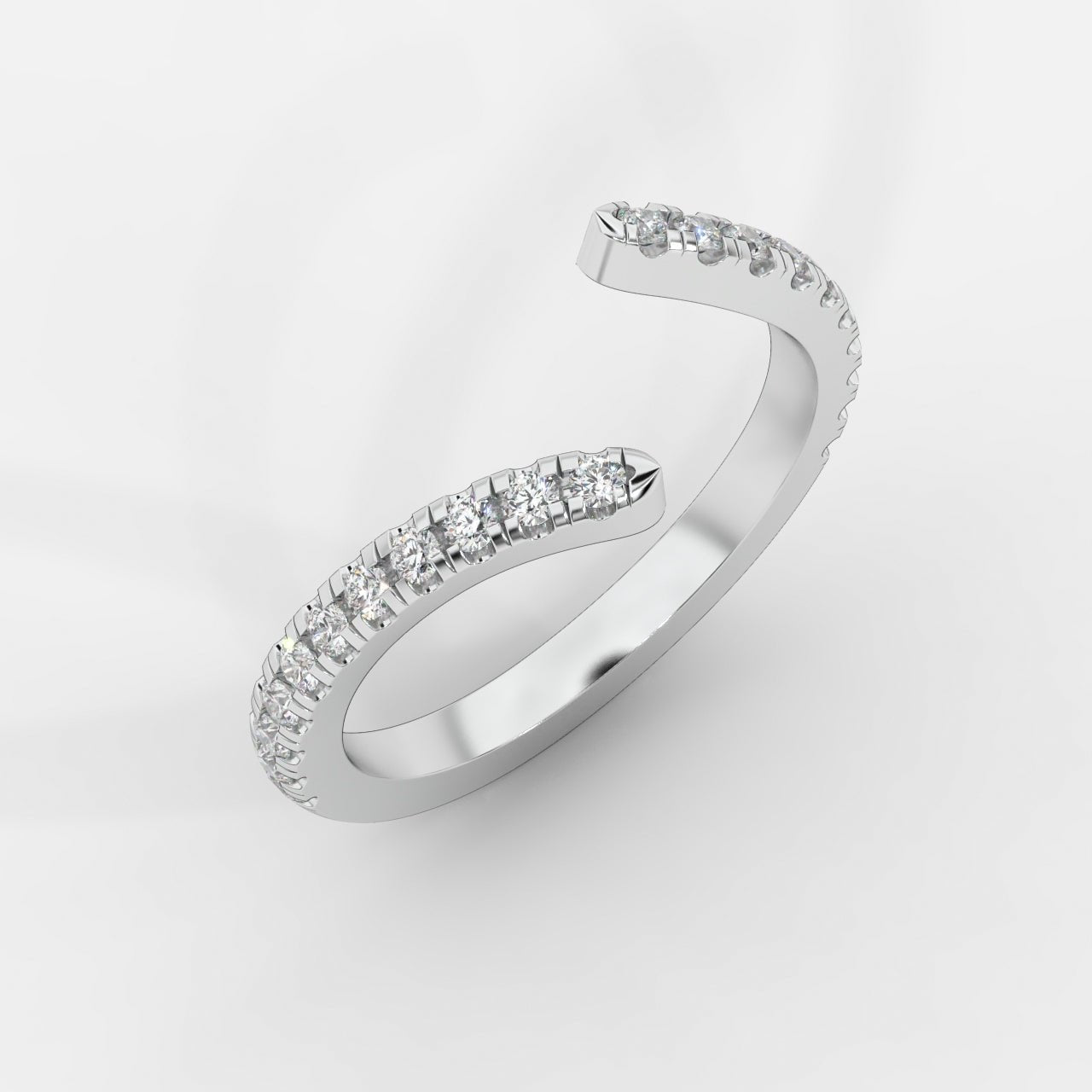 Alice Diamond Twisted Open Cuff Band - Round - AYKA JEWELS