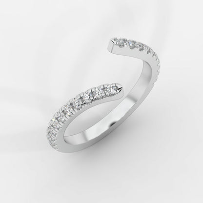 Alice Diamond Twisted Open Cuff Band - Round - AYKA JEWELS