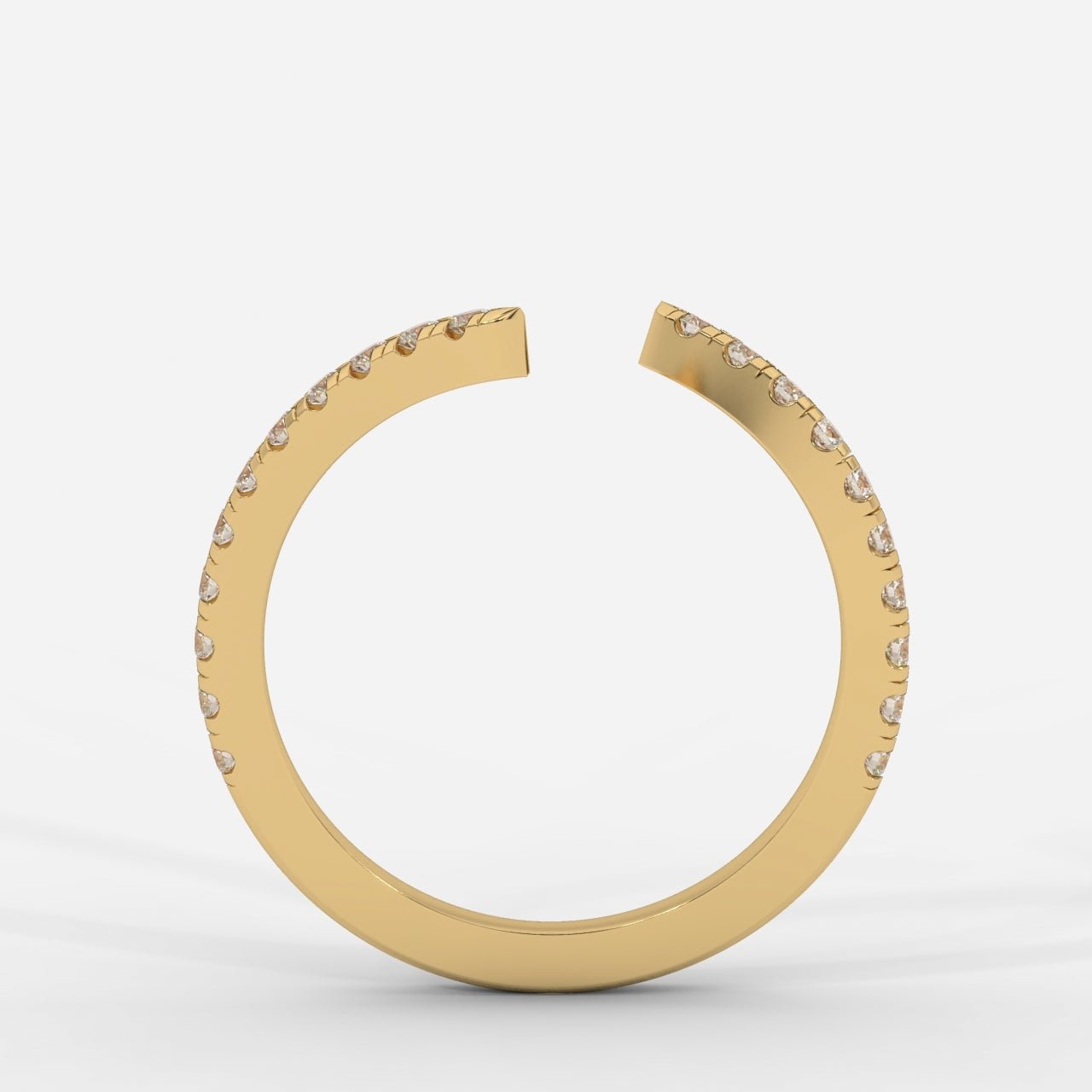 Alice Diamond Twisted Open Cuff Band - Round - AYKA JEWELS