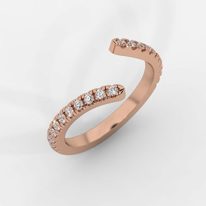Alice Diamond Twisted Open Cuff Band - Round - AYKA JEWELS