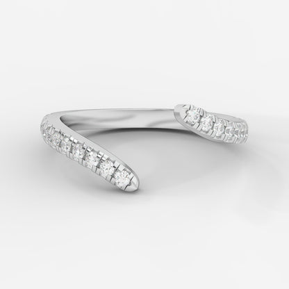 Alice Diamond Twisted Open Cuff Band - Round - AYKA JEWELS