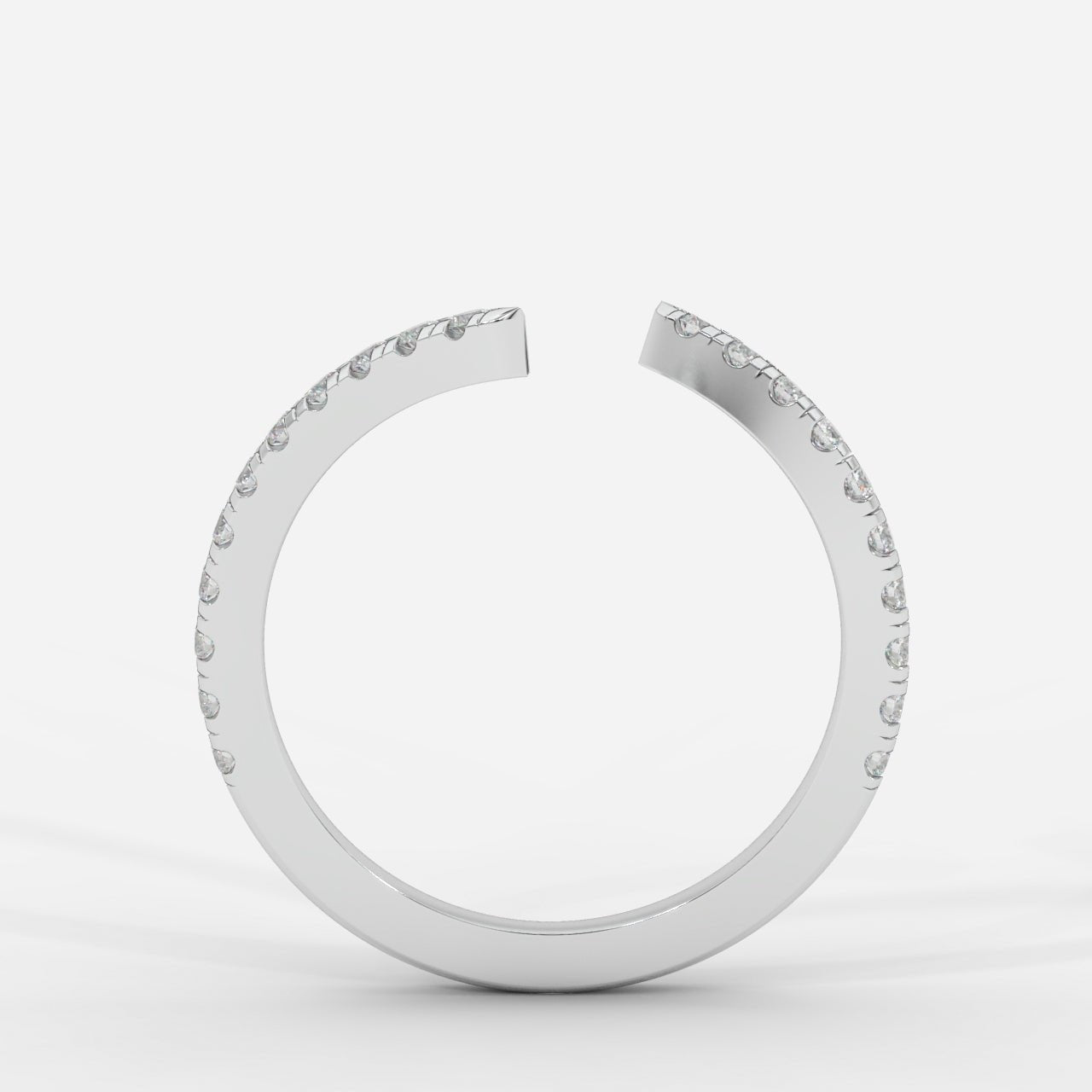 Alice Diamond Twisted Open Cuff Band - Round - AYKA JEWELS