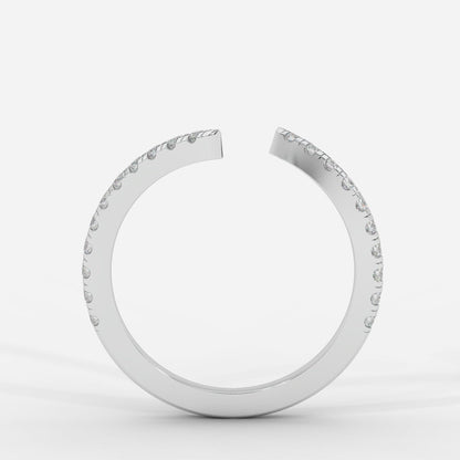 Alice Diamond Twisted Open Cuff Band - Round - AYKA JEWELS