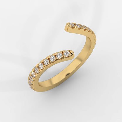Alice Diamond Twisted Open Cuff Band - Round - AYKA JEWELS