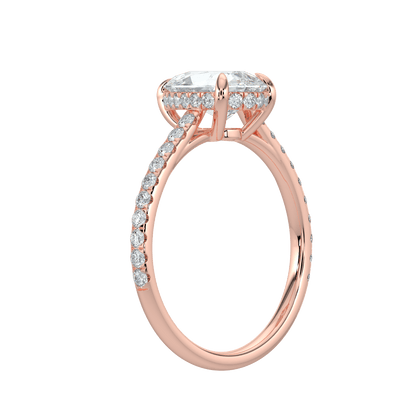 Alina Diamond Ring with Pavé Band - Pear - AYKA JEWELS
