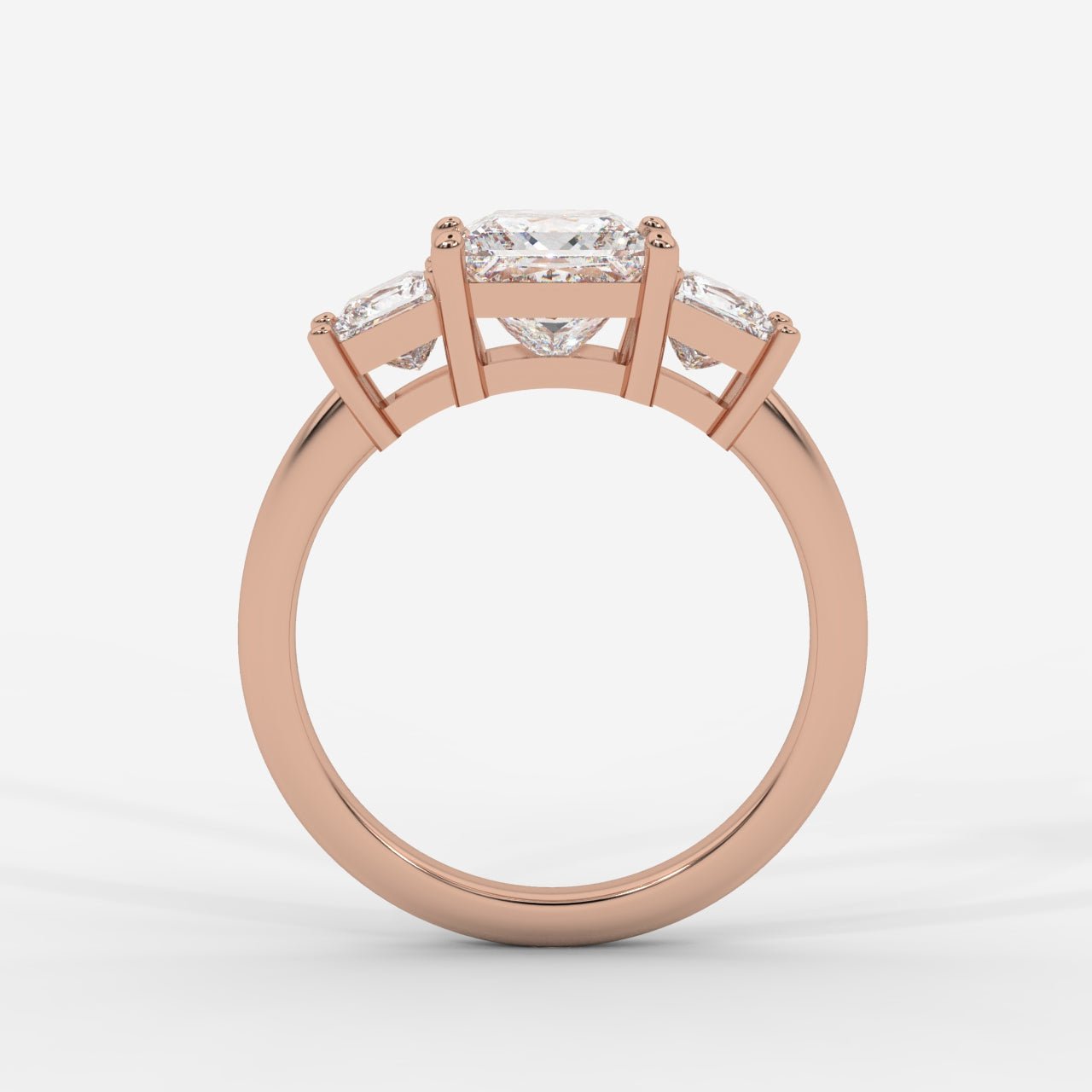 Amaris Brilliant Three - Stone Ring with Classic Prong Setting - Princess - AYKA JEWELS
